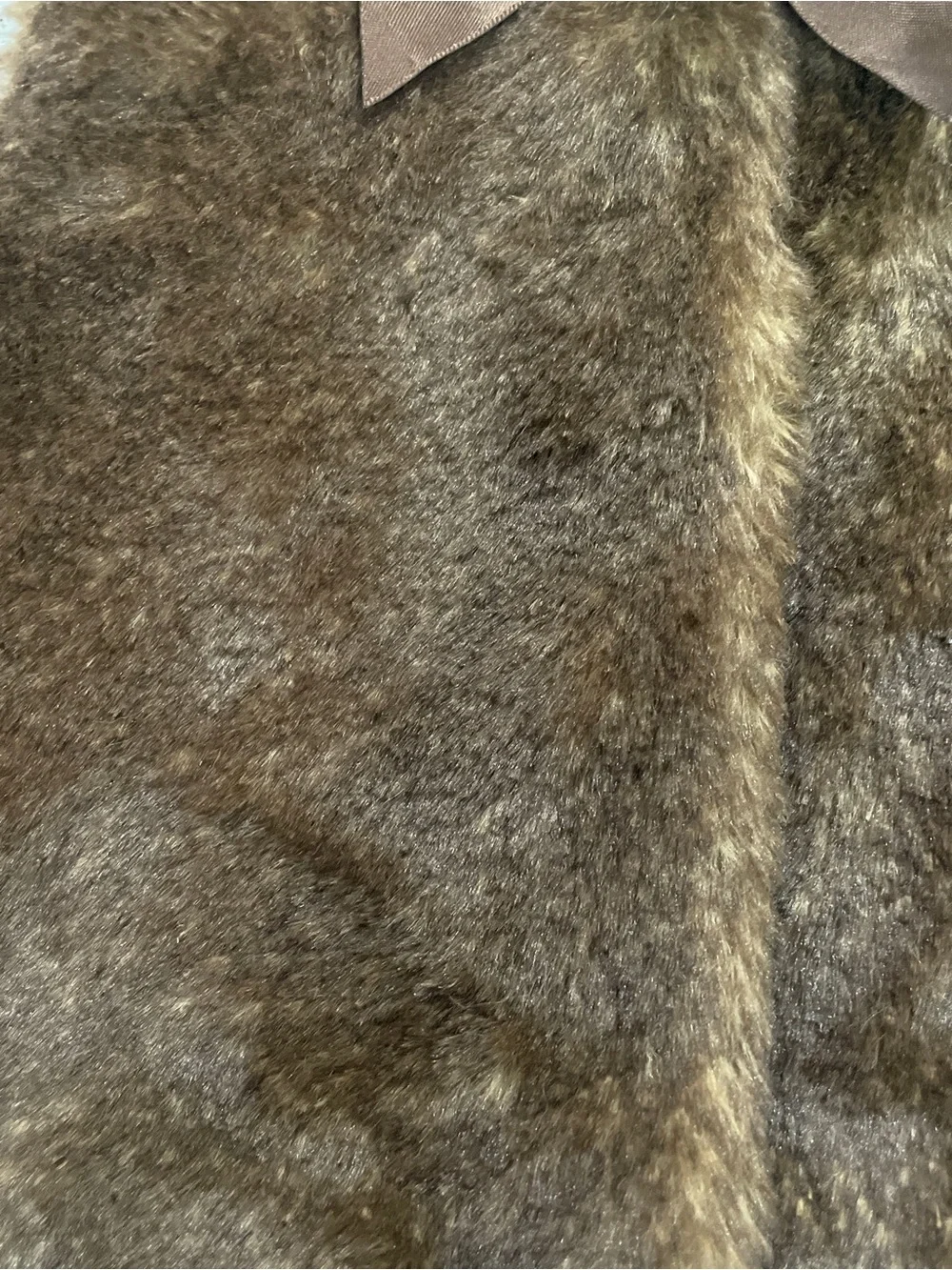 Gymboree Brown Faux Fur Kids Vest with Bow Accent 4T